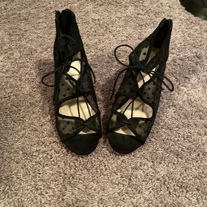 New Torrid mesh polka dot tie sandals size 9.5
